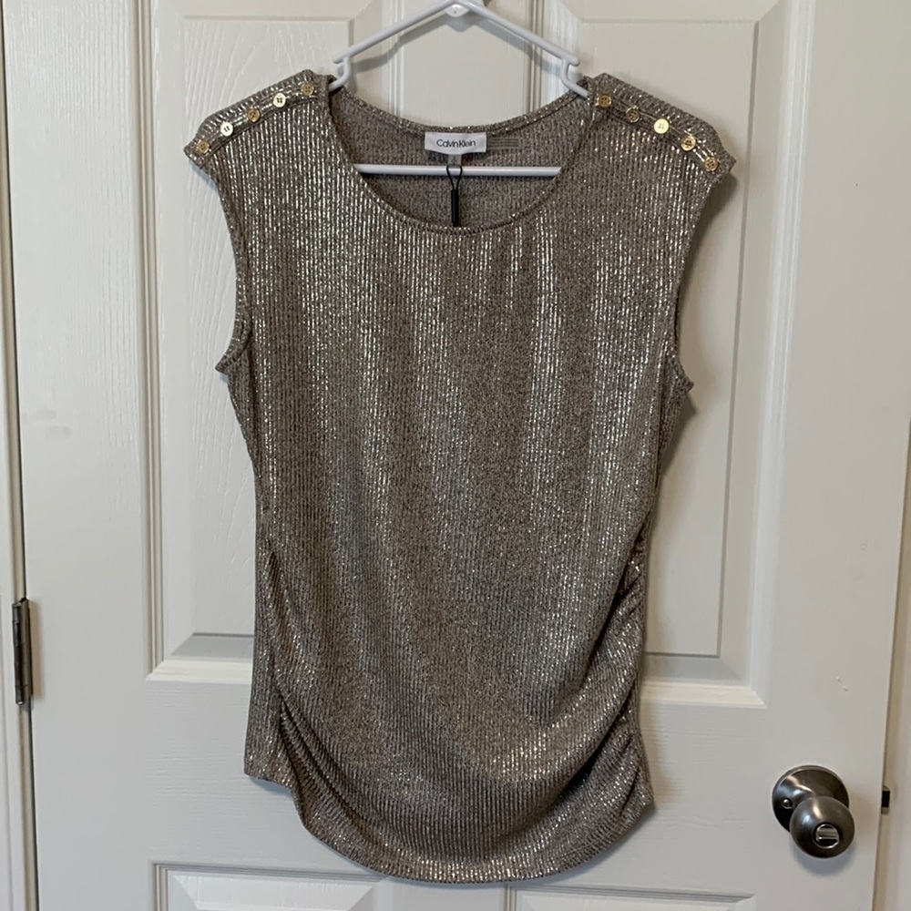 Calvin Klein Women’s size S gold business/formal top